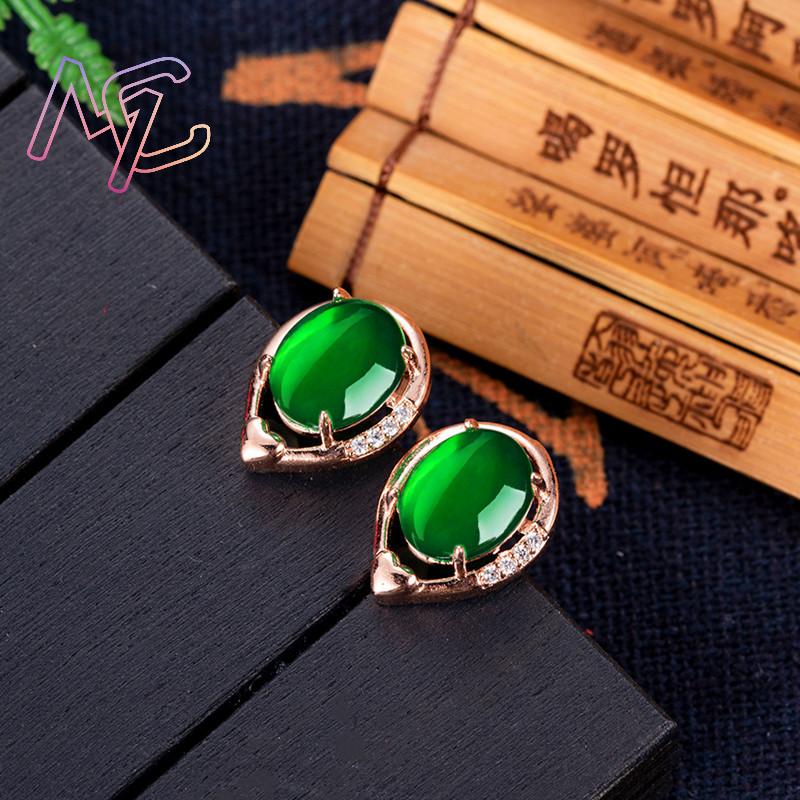 Anting-anting bunga giok alami - Gold Plated Jewelry ulasan dan harga