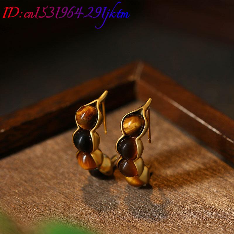 Anting Pod Mata Harimau Batu P - Gold Plated Jewelry ulasan dan harga