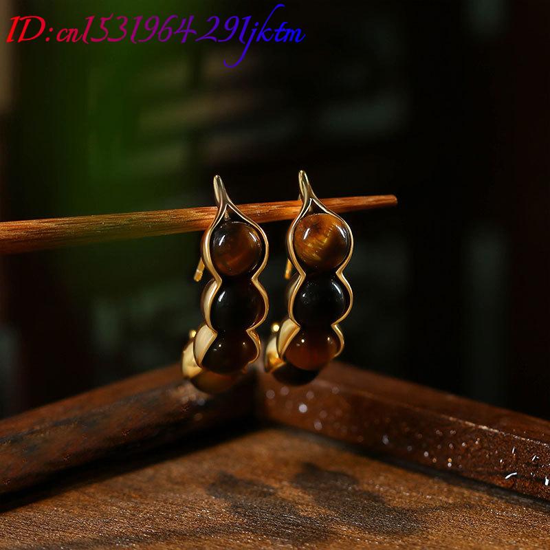 Anting Pod Mata Harimau Batu P - Gold Plated Jewelry ulasan dan harga
