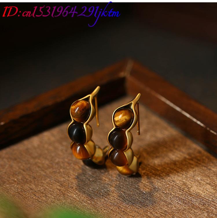 Anting Pod Mata Harimau Batu P - Gold Plated Jewelry ulasan dan harga