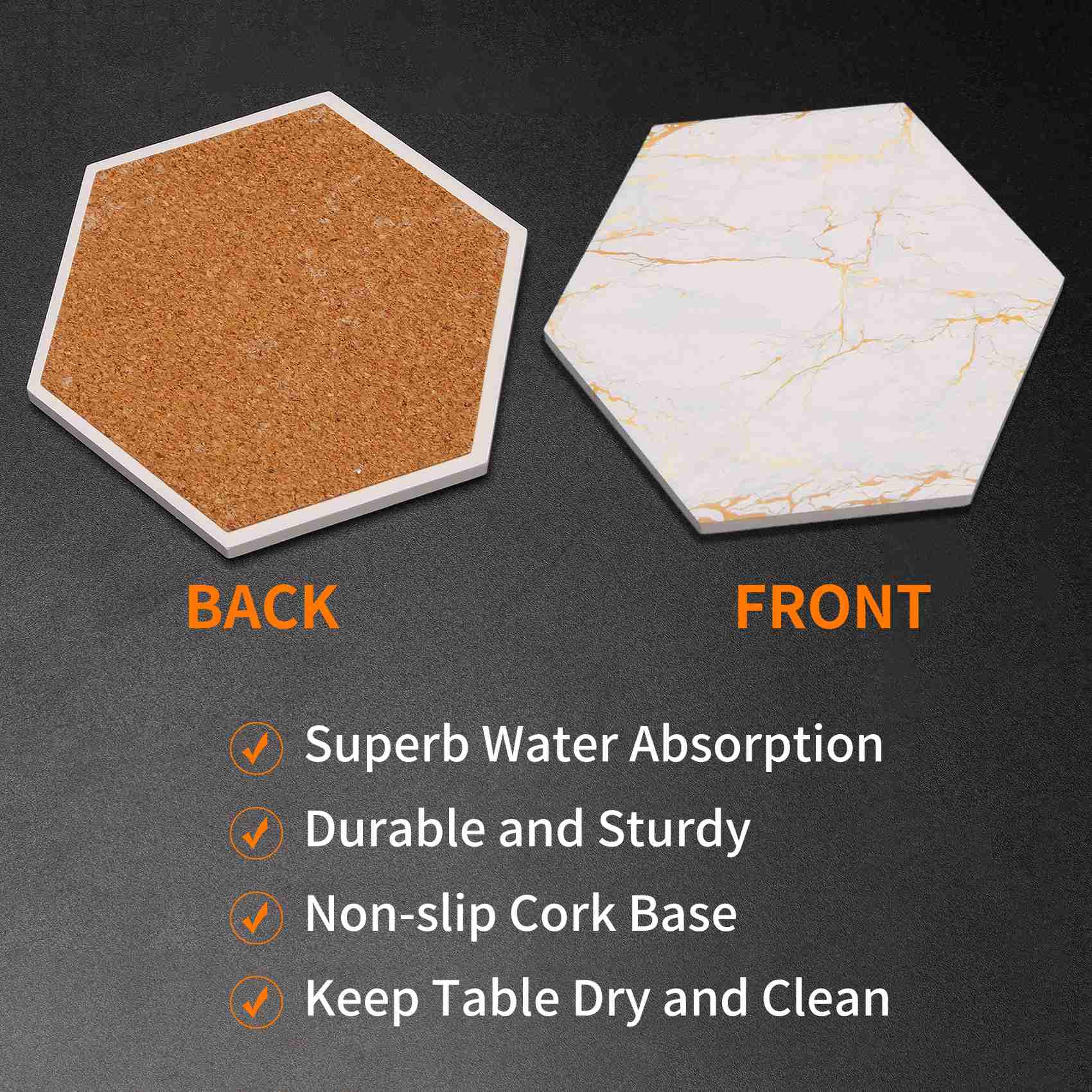 A69E8 Alas Gelas PC Penyerap M - Marble Coaster Set ulasan dan harga