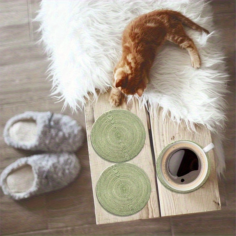 6pcs Alas Gelas Kayu Bundar 4i - Marble Coaster Set ulasan dan harga